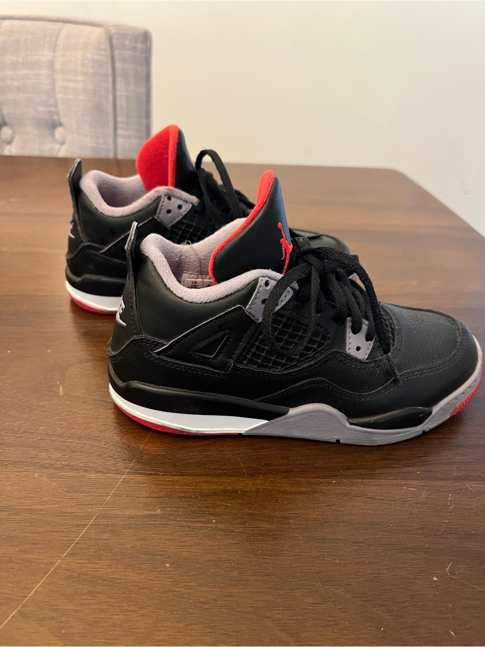 Jordan Kids Black and Red Low-Top Sneakers - Picture 2 of 4